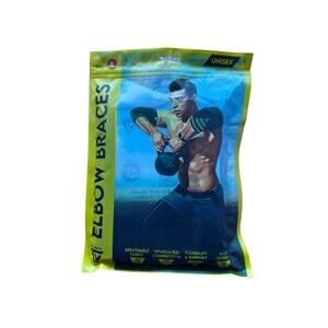 LANGOV Elbow Braces COMPRESSION SLEEVE Women & Men Size XL 1 Pair Black